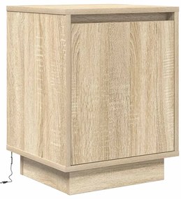 vidaXL Κομοδίνο με φώτα LED Sonoma Oak 38x34x50 cm