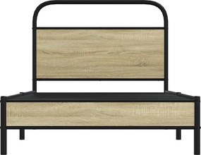 vidaXL Πλαίσιο Κρεβ. Χωρ. Στρώμα Sonoma Δρυς 90x200 εκ. Επεξ. Ξύλο