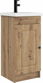 vidaXL Καθρέφτης μπάνιου με νιπτήρα Artisan Δρυς 42 x 40 x 84,5 εκ