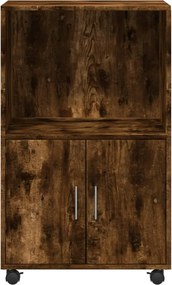 vidaXL Ντουλάπι Με Ροδάκια Καπνιστή Δρυς 55x40x91 εκ. Επεξ. Ξύλο