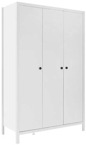 Ντουλάπα ρούχων French Megapap τρίφυλλη χρώμα λευκό 125x54x196εκ.-GP009-0248,1