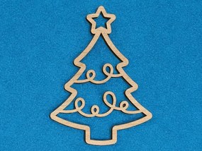 Intra απο ξύλο plywood 3mm-4mm πάχος – Star on Top Στολίδι Χριστουγεννιάτικου Δέντρου 25x25 cm INTRAVECTRY-MY549969