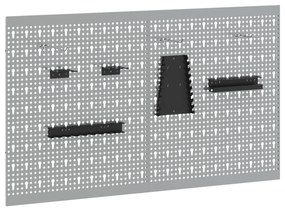 vidaXL Πίνακες 2 τεμάχια με 8 αξεσουάρ Γκρι 50x60 εκ Ατσάλι