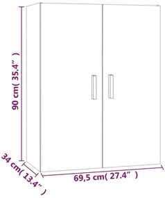 ΝΤΟΥΛΑΠΙ ΤΟΙΧΟΥ ΚΡΕΜΑΣΤΟ ΓΚΡΙ SONOMA 69,5X34X90 ΕΚ. 817382