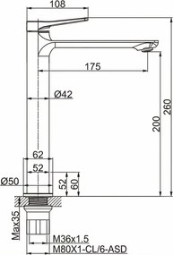 Tema Naxos 6814 – Μπαταρία Επιτραπέζιου Νιπτήρα Χρωμέ