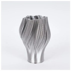 Βάζο Πορσελάνινο 3d Ασημί 15.5x15.5x22cm 752-21095 Estheti-752-21095-Ασημί 752-21095