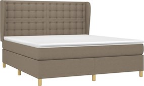 vidaXL Κρεβάτι Boxspring με Στρώμα Taupe 180x200 εκ. Υφασμάτινο