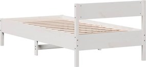 vidaXL Σκελετός Κρεβ. Χωρίς Στρώμα Λευκό 90x190 εκ Μασίφ Πεύκο