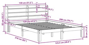 ΠΛΑΙΣΙΟ ΚΡΕΒΑΤΙΟΥ ΜΕ ΚΕΦΑΛΑΡΙ ΛΕΥΚΟ 120X200 ΕΚ. ΑΠΟ ΜΑΣΙΦ ΠΕΥΚΟ 3306787