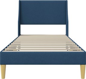 vidaXL Σκελετός Κρεβατιού Μονόχρωμο Μπλε 100 x 200 cm ύφασμα