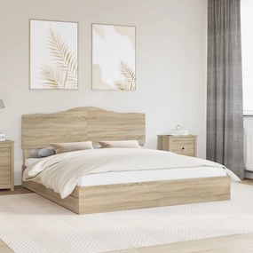 VidaXL Κρεβάτι Αποθήκης Δρύς Sonoma 180 x 200 cm Επεξεργασμένο Ξύλο