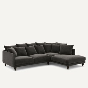 Γωνιακός καναπές από βελούδινο chenille, Lazare