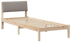 vidaXL Σκελετός Κρεβατιού Καφέ και ταμπά 75 x 190 cm Μασίφ ξύλο πεύκου