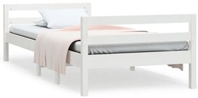 vidaXL Σκελετός Κρεβ. Χωρίς Στρώμα Λευκό 90x200 εκ Μασίφ Πεύκο