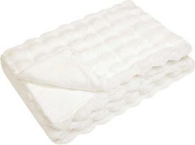 vidaXL Ψεύτικη κουβέρτα από κουνέλι Λευκό 240 x 270 εκ. Πολυεστέρας