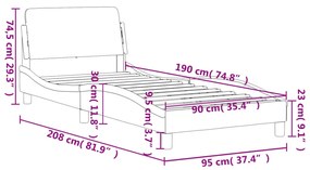 ΠΛΑΙΣΙΟ ΚΡΕΒΑΤΙΟΥ ΜΕ ΚΕΦΑΛΑΡΙ ΜΑΥΡΟ 90X190 ΕΚ ΥΦΑΣΜΑΤΙΝΟ 373087