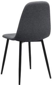 Καρέκλα τραπεζαρίας Iris Megapap γκρι ύφασμα - μεταλλικό μαύρο πόδι 43x50x85εκ.