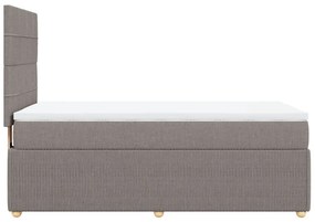 vidaXL Κρεβάτι Boxspring με Στρώμα Taupe 80x200 εκ. Υφασμάτινο