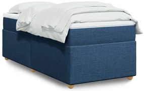 vidaXL Κρεβάτι Boxspring με Στρώμα Μπλε 80x200 εκ. Υφασμάτινο