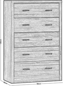 CALIBER Συρταριέρα με 5 Συρτάρια - Απόχρωση Sonoma Oak   1τμχ