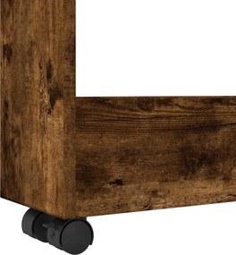 vidaXL Τρόλεϊ Αποθήκευσης Στενό 3 Επιπέδων Καπνιστή Δρυς Επεξ. Ξύλο