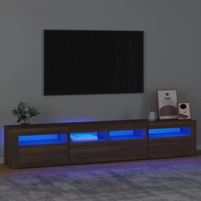 vidaXL Έπιπλο Τηλεόρασης με LED Καφέ Δρυς 210x35x40 εκ.