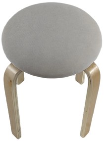 Σκαμπό ArteLibre MILOA Mπεζ/Φυσικό Ύφασμα/Ξύλο 42x42x45cm