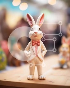 Intra Συλλεκτικό Ξύλινο Παζλ Plywood 4mm - Πασχαλινό ειδώλιο λαγουδάκι Σε Ξύλινο Κουτί - Διαστάσεις: 10x10 cm – 25 κομμάτια