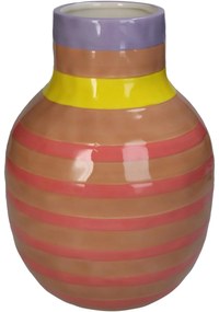 Βάζο Με Ρίγες Ροζ Δολομίτης 17.5x17.5x24.5cm - 05155132