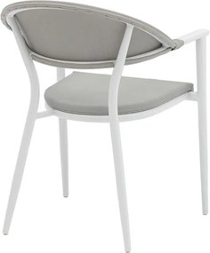 Καρέκλα - Πολυθρόνα Pino αλουμίνιο λευκό-textilene γκρι 56x62x77 εκ.