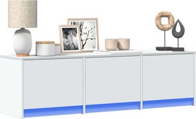 vidaXL Ντουλάπι TV με led Λευκό 140 x 34 x 40 εκ Επεξεργασμένο ξύλο