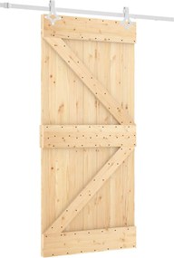 vidaXL Συρόμενη Πόρτα Φυσικό και Λευκό 95 x 210 cm