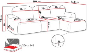 Γωνιακός καναπές Nabu -Mauro-Δεξιά