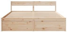 vidaXL Σκελετός Κρεβατιού Χωρίς Στρώμα 180x200 εκ Μασίφ Ξύλο Πεύκου