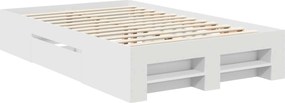 vidaXL Σκελετός Κρεβατιού Λευκό 137 x 203 εκ. Επεξεργασμένο ξύλο