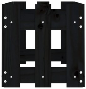 vidaXL Ζαρντινιέρα Υπερυψωμένη Σχ Φράχτη Μαύρη 100x30x30εκ Μασίφ Πεύκο