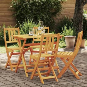 vidaXL Σετ 4 Πτυσσόμενες Καρέκλες Κήπου 36x46x86 εκ. από Στερεό Ξύλο Ακακίας