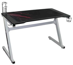 Gaming Γραφειο Τ.Carbon Steel Άσπρο . Διάσταση: 120x60x75cm