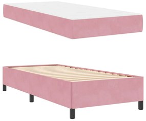 vidaXL Σκελετός Κρεβατιού Άλλο Ρόζ και Λευκό 80 x 200 cm Βελούδο