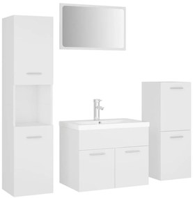 vidaXL Σετ Επίπλων Μπάνιου Λευκό από Επεξεργασμένο Ξύλο