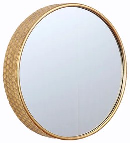 Καθρέπτης Τοίχου Μεταλλικός Χρυσός Art Et Lumiere Φ50x8,5εκ. 10996
