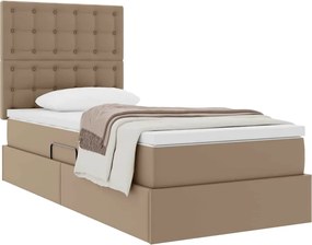 vidaXL Κρεβάτι Αποθήκης Καπουτσίνο 90 x 190 cm Τεχνητό Δέρμα