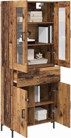 vidaXL Highboard 2 pcs Παλιό ξύλο 69,5 x 34 x 180 εκ.