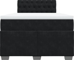 vidaXL Κρεβάτι Boxspring με Στρώμα Μαύρο 120x190 εκ. Βελούδινο