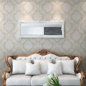 vidaXL Καθρέφτης Τοίχου με Μπαρόκ Στιλ Λευκός 140 x 50 εκ.
