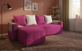 Γωνιακός καναπές Odette-Ροζ