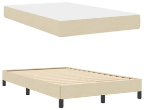 vidaXL Κρεβάτι με ελατήρια με στρώμα Κρεμ 120 x 200 cm ύφασμα