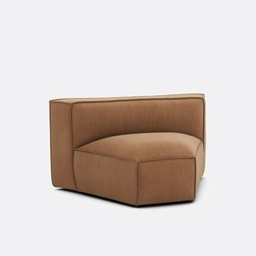 Γωνιακή πολυθρόνα με ταπετσαρία από βελούδο κοτλέ, Seven