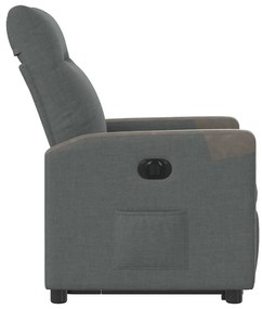 vidaXL Πολυθρόνα Ηλεκ. Ανακλινόμενη Ανύψωση Σκ. Γκρι Υφασμάτινη