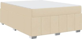 vidaXL Σκελετός Κρεβατιού με στρώμα Κρεμ 140 x 200 cm ύφασμα
